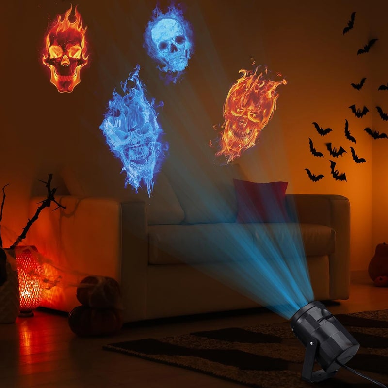 VIHOSE Halloween Skull Projector Hologram Lights for Decoration Outdoor 4 in 1 Projector Digital Decoration Kit for Holiday Indoor Party Yard Decor - Image 4
